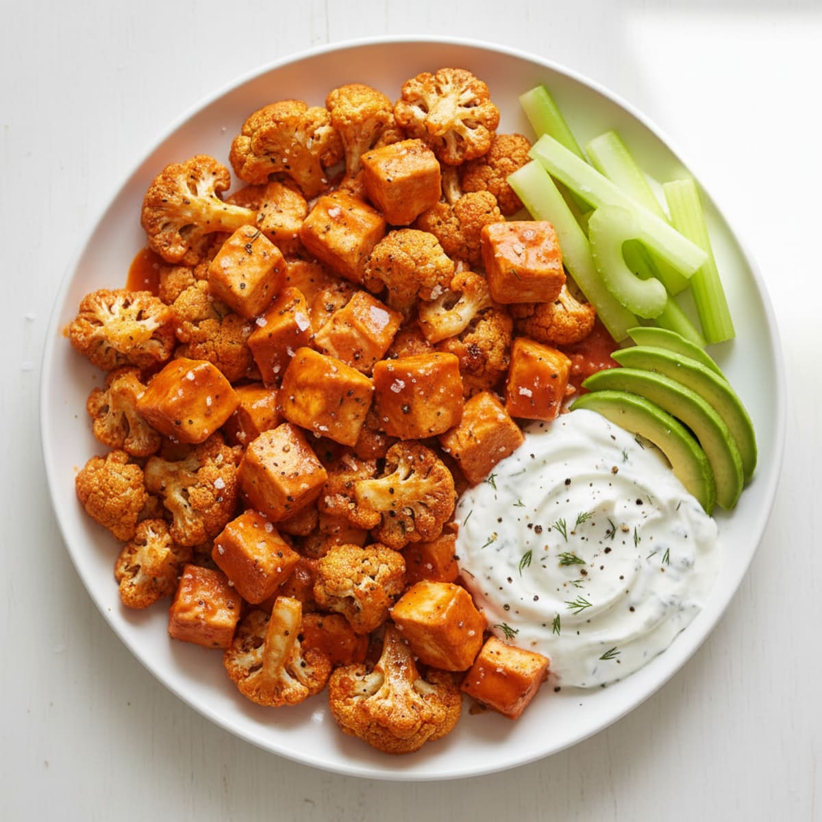 Buffalo Cauliflower Bites with Ranch