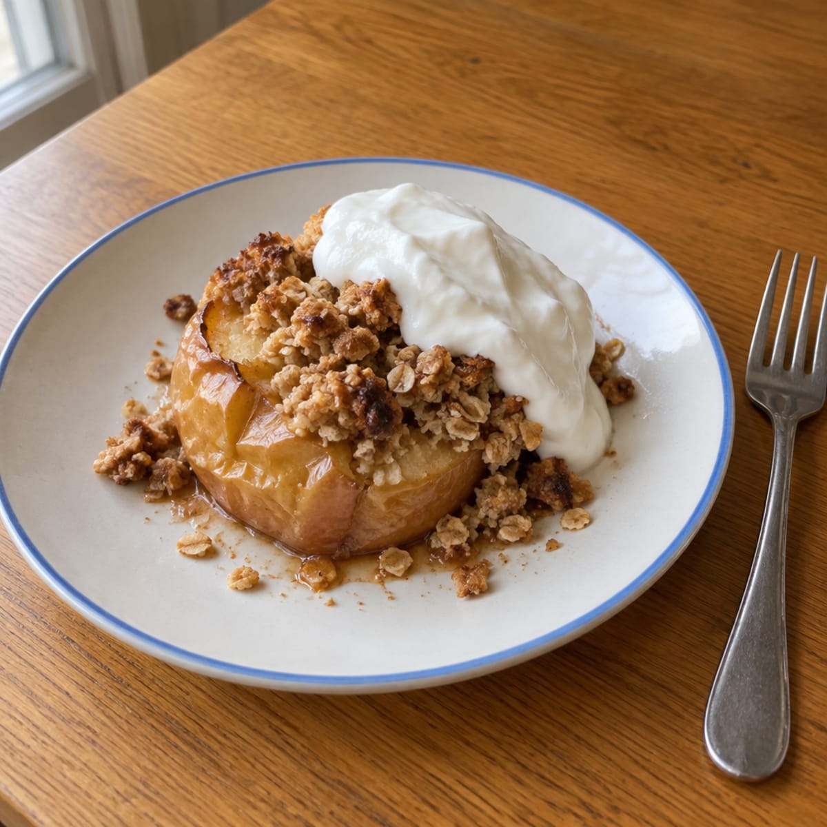 Baked apple crumble