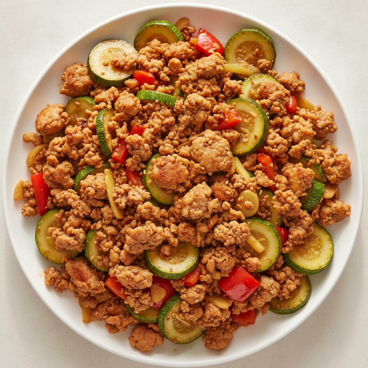 Ground Turkey Zucchini Stir Fry