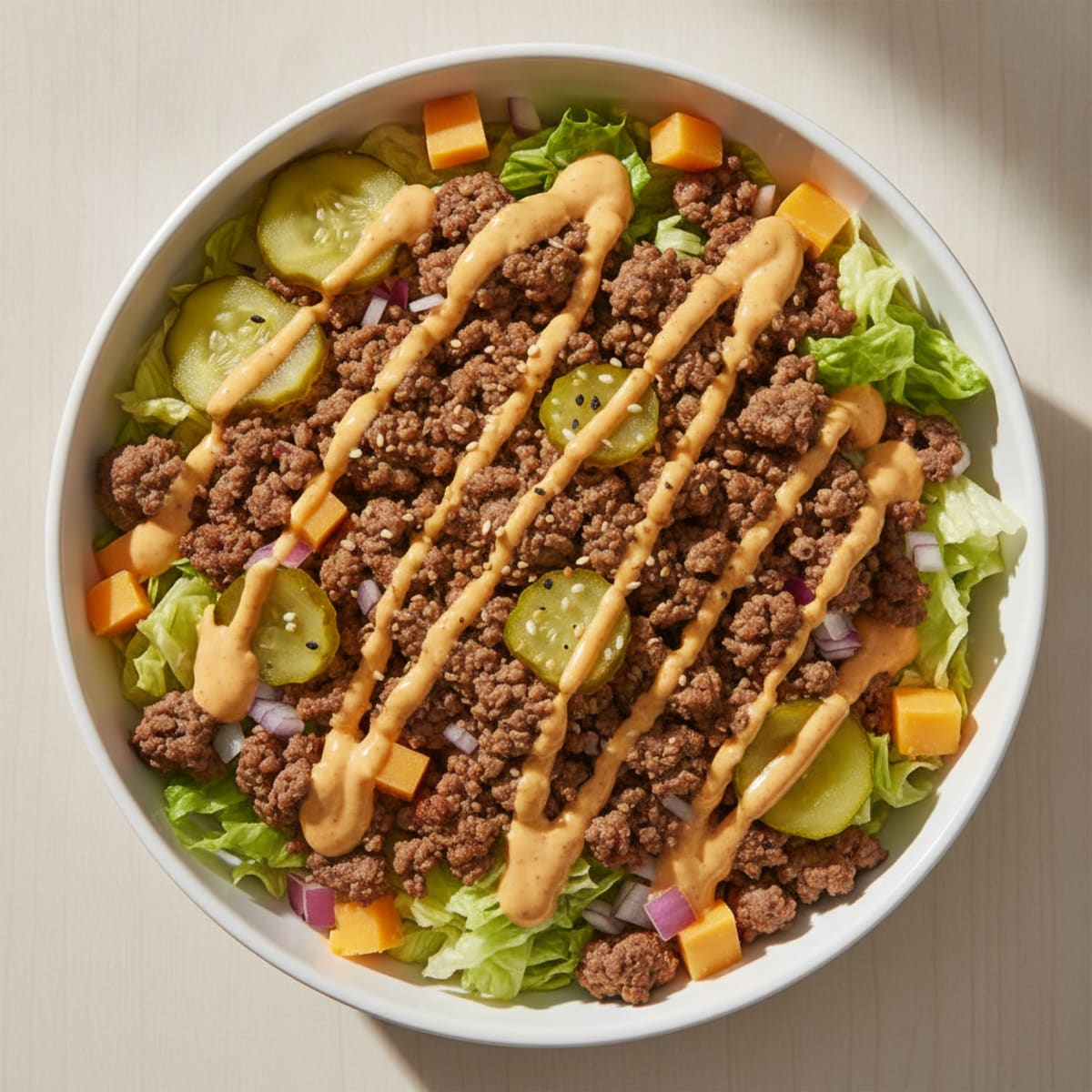 Big Mac Inspired Protein Bowl