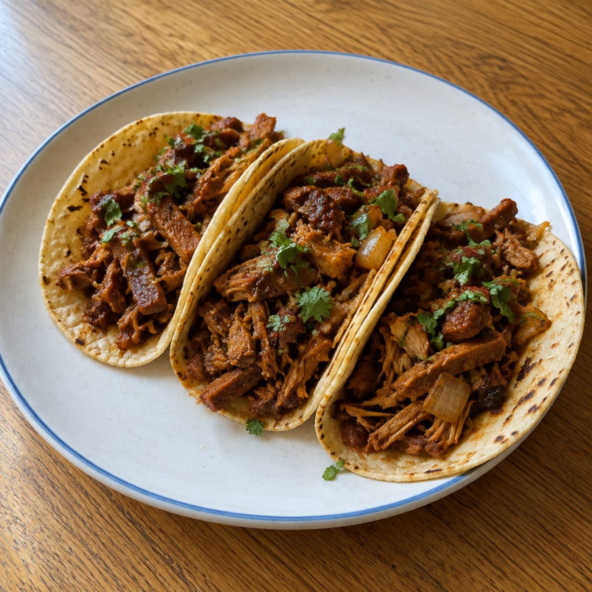 Jackfruit and seitan adobo tacos