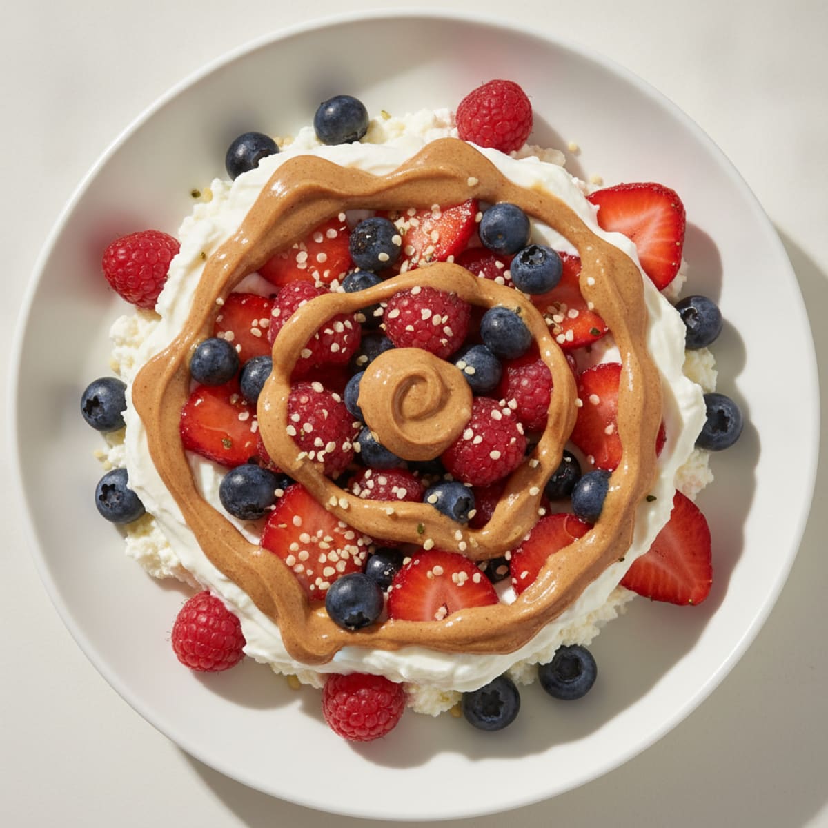 Greek Yogurt Parfait with Mixed Berries and Almond Butter