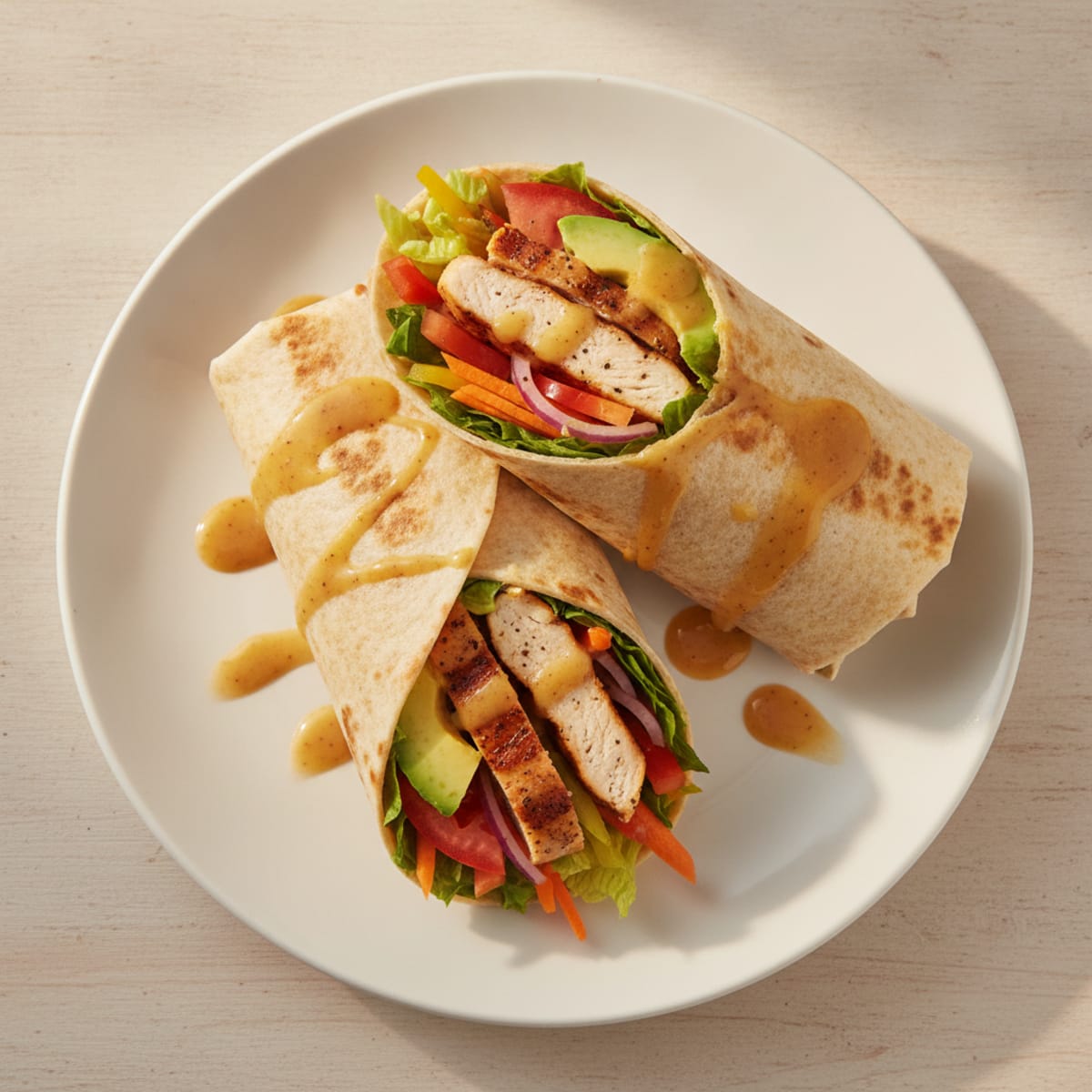 Honey-Mustard Chicken and Bacon Wraps