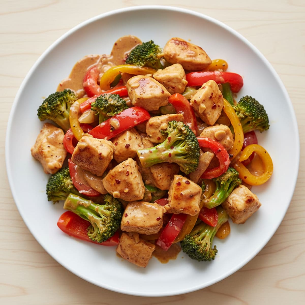 Chicken Satay Stir-Fry with Peanut Sauce
