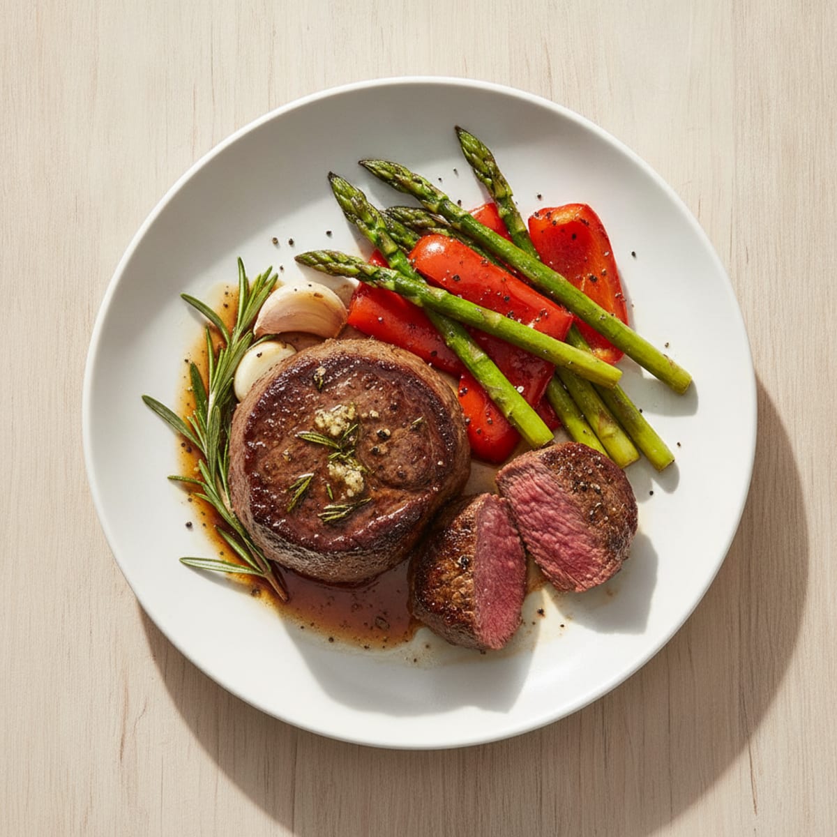 Pan-Seared Beef Filet with Roasted Vegetables