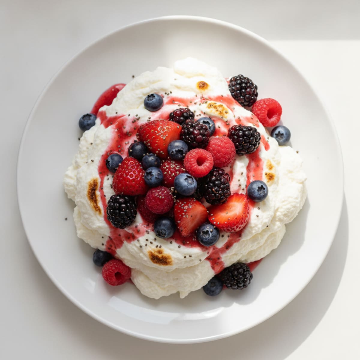 Silky Greek Yogurt Protein Mousse with Mixed Berries