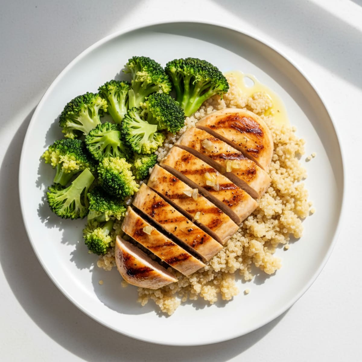 Grilled Chicken Breast with Quinoa and Steamed Broccoli