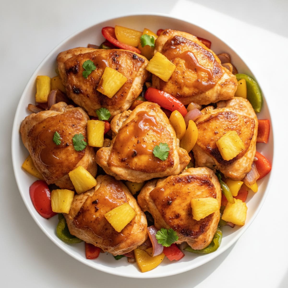 Roasted Pineapple Chicken Thighs with Vegetables