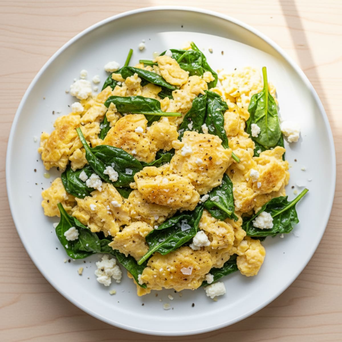 Spinach and Feta Scrambled Eggs