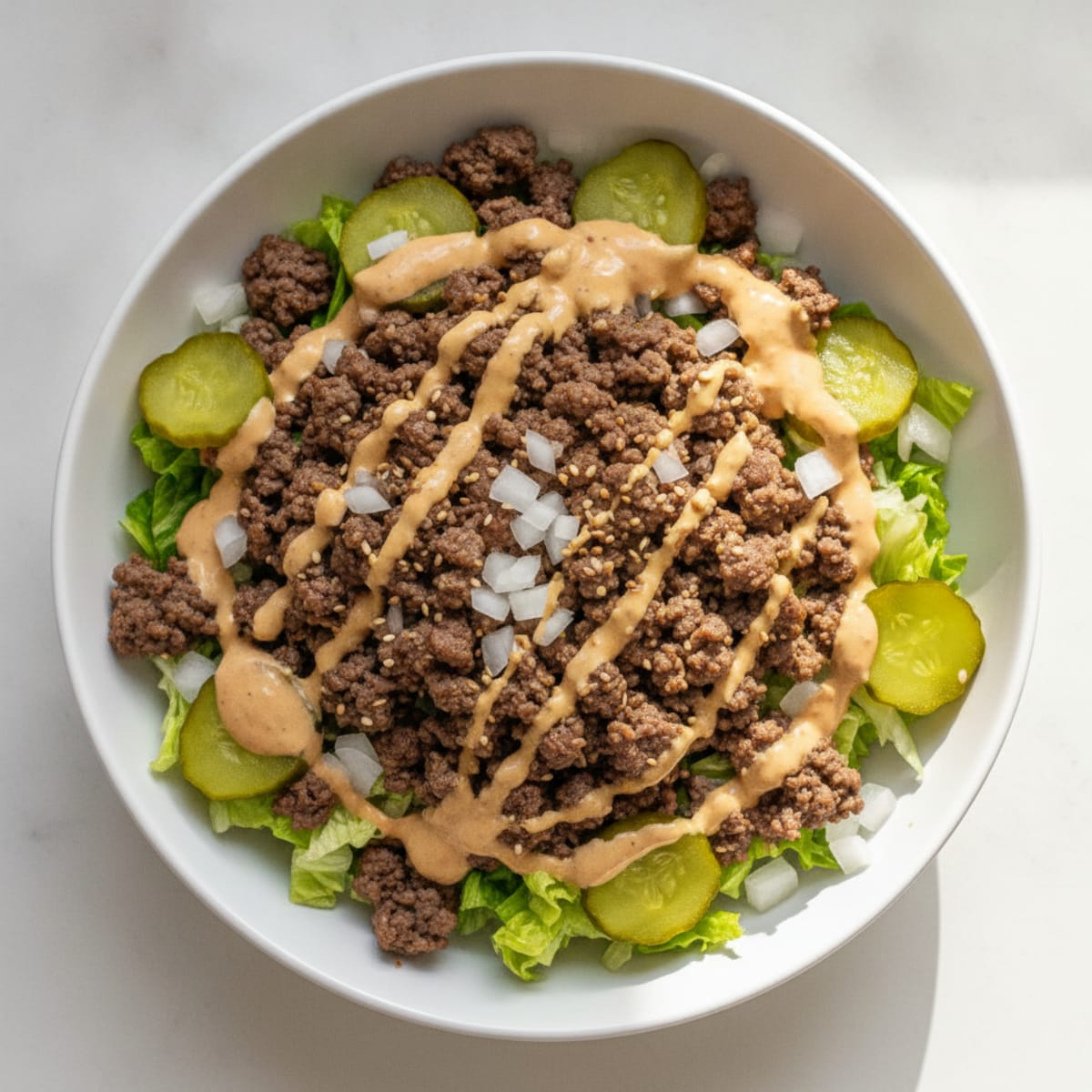 Big Mac Inspired Protein Bowl