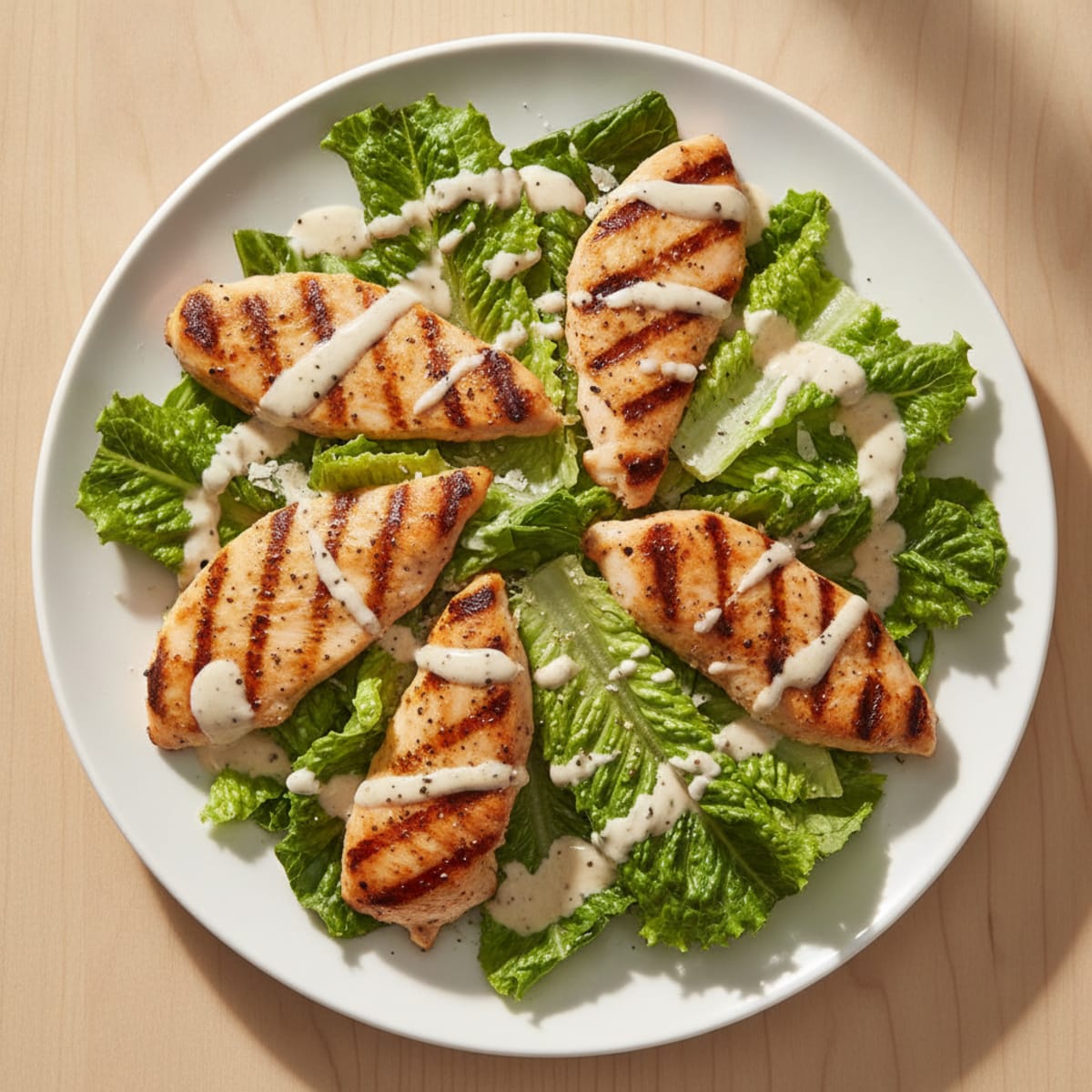 Greek Yogurt Caesar Salad with Grilled Chicken