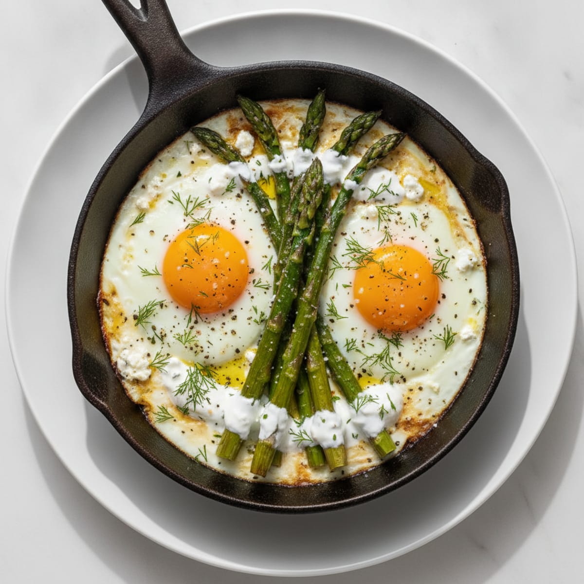 Baked Eggs with Roasted Asparagus