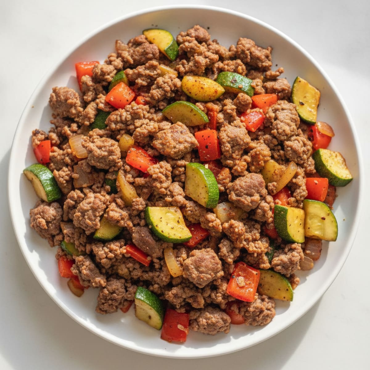 Lean Ground Beef and Vegetable Skillet