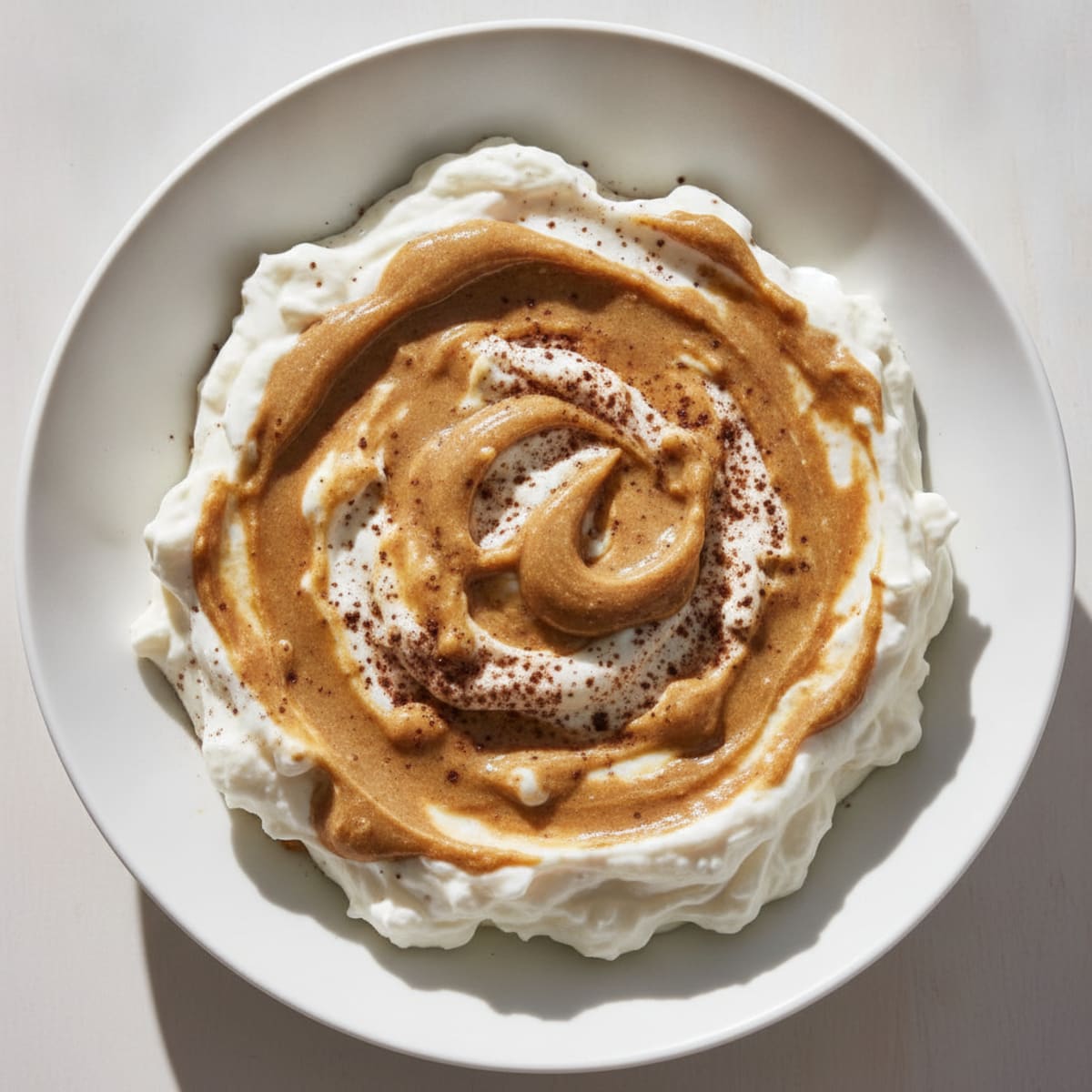 Silky Greek Yogurt Protein Pudding with Almond Butter Swirl