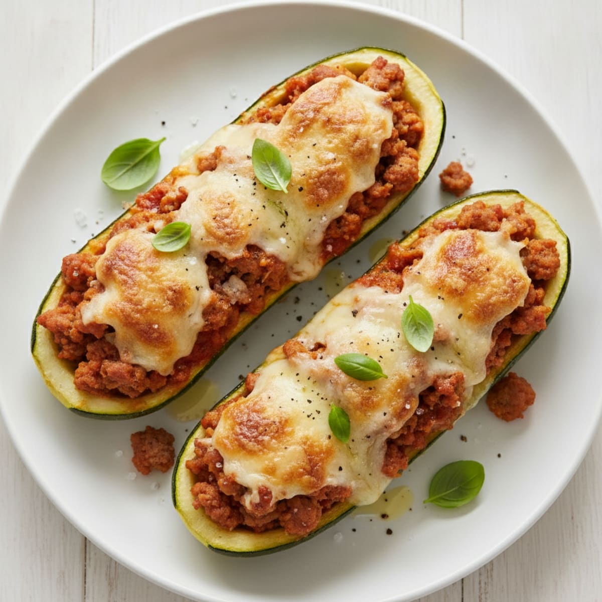 Italian Sausage Stuffed Zucchini Boats