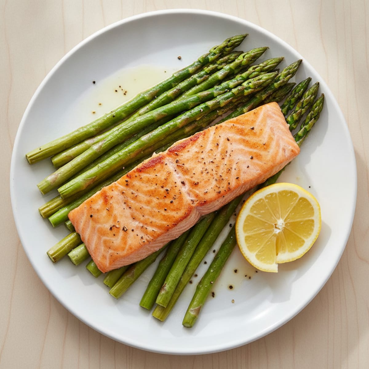 Pan-Seared Salmon with Roasted Asparagus