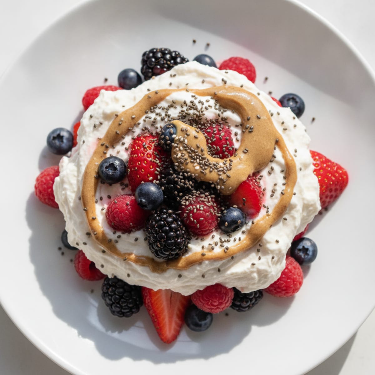 Silky Greek Yogurt Protein Mousse with Mixed Berries
