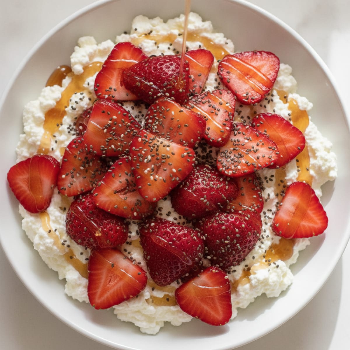 Cottage Cheese Berry Bowl with Chia Seeds