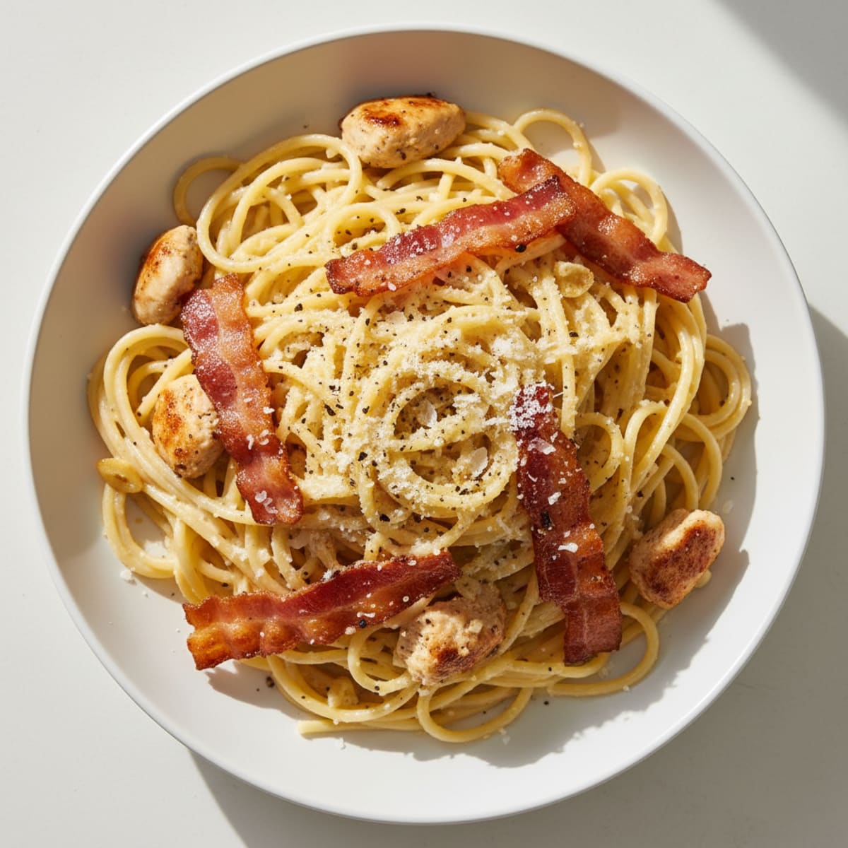 Classic Creamy Carbonara Pasta