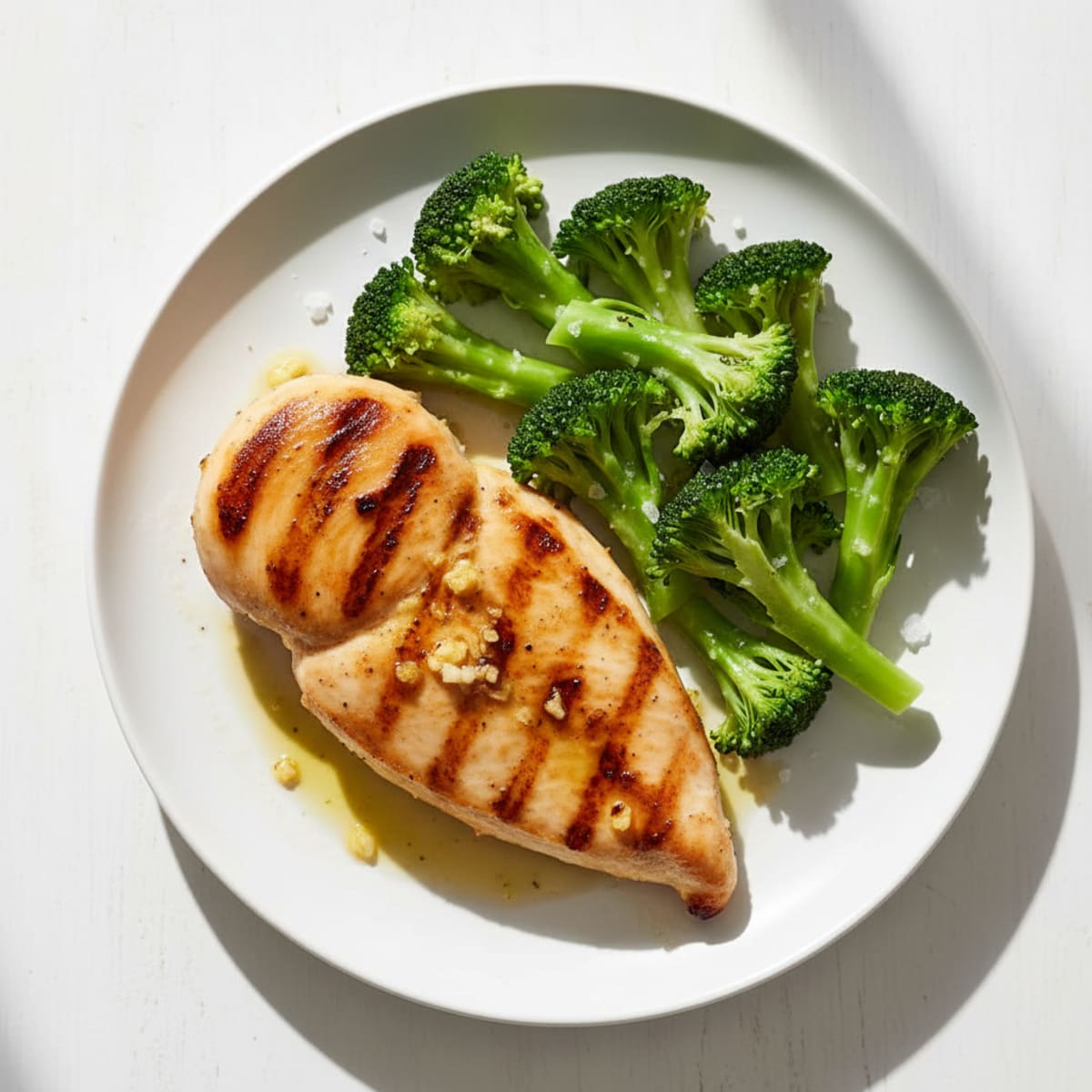 Grilled Lemon Chicken Breast with Steamed Broccoli