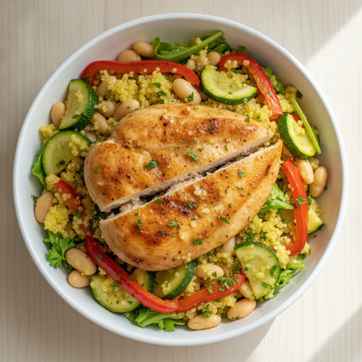 Lemon Herb Quinoa with Roasted Chicken and Vegetables