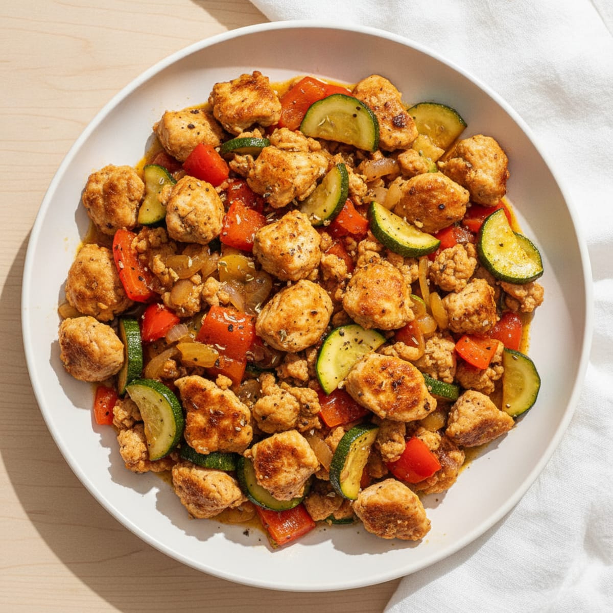 Ground Chicken and Vegetable Skillet