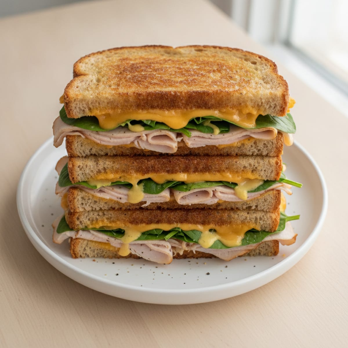 Triple-Decker High-Protein Grilled Cheese Sandwich