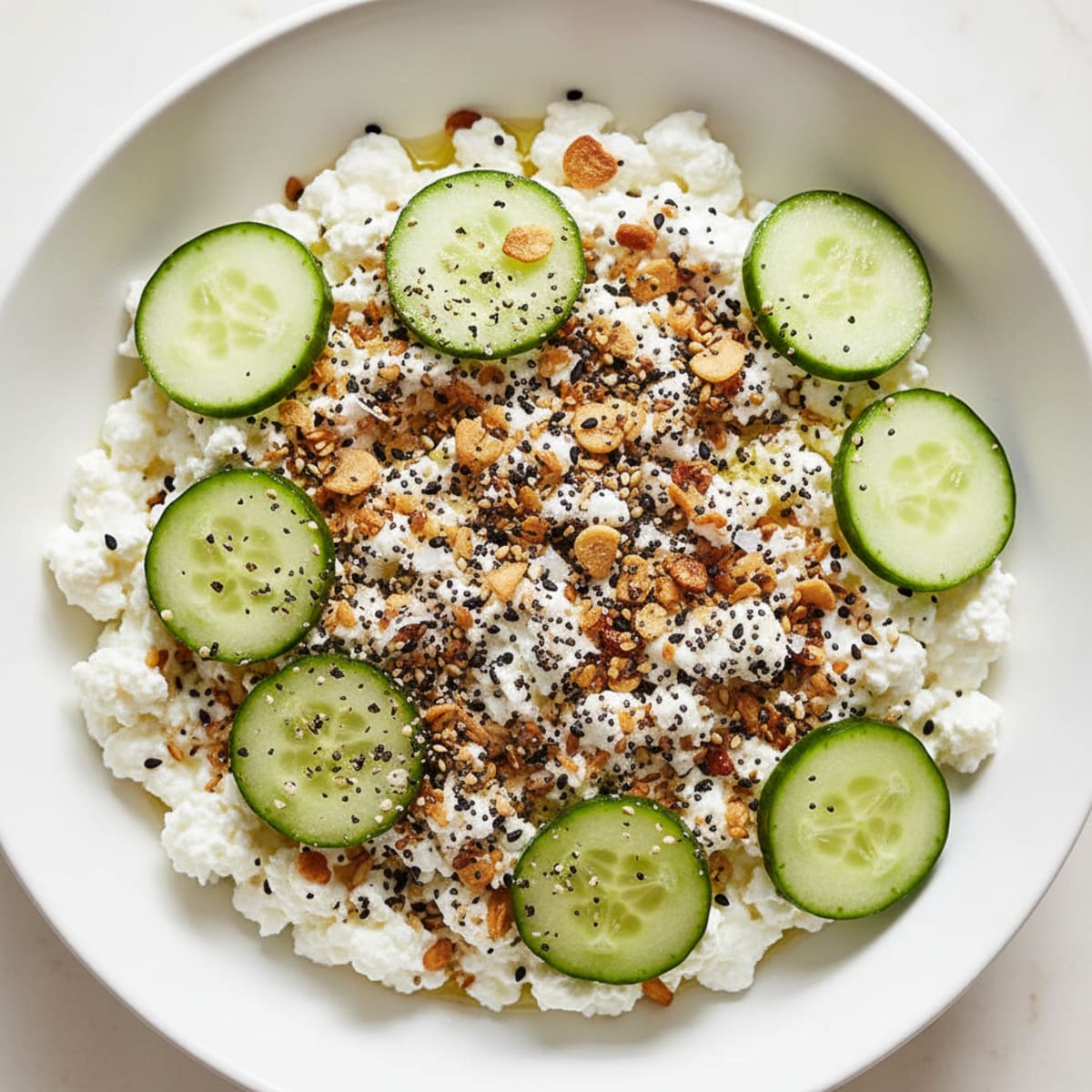 Cottage Cheese with Everything Bagel Seasoning