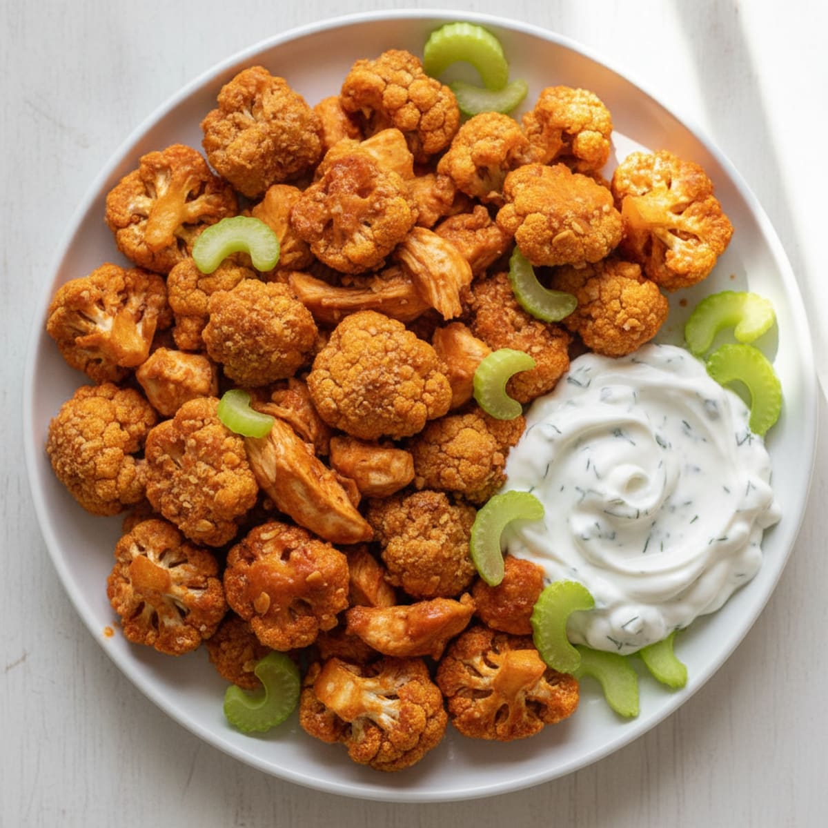 Buffalo Cauliflower Bites with Ranch Dip