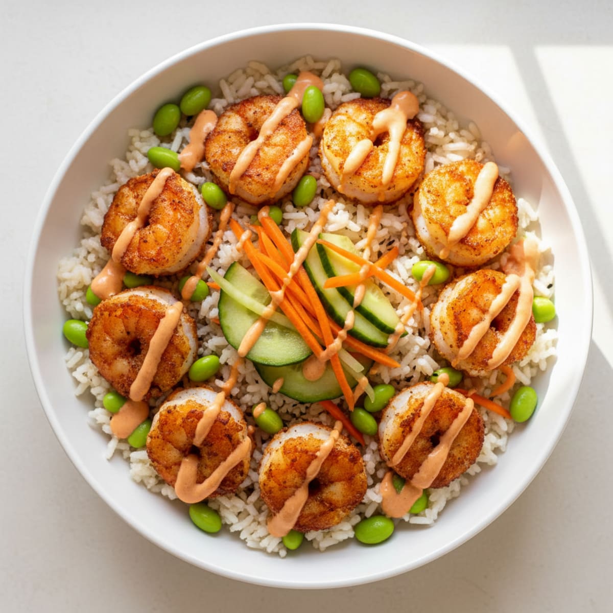 Crispy Shrimp Rice Bowl with Pickled Vegetables