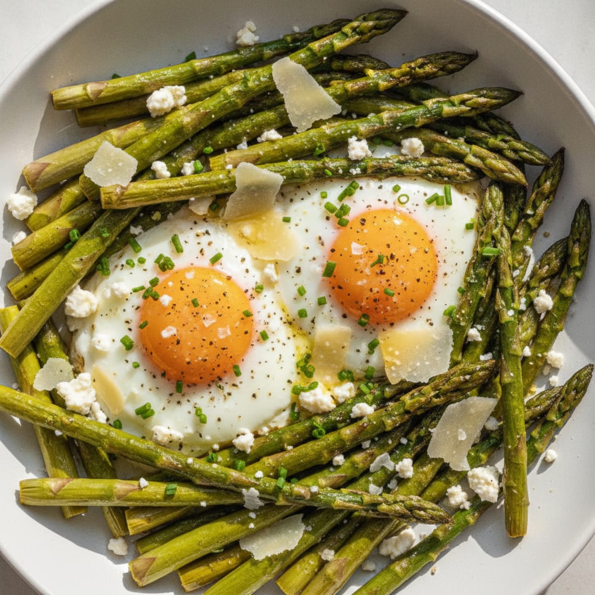 Baked Eggs with Roasted Asparagus
