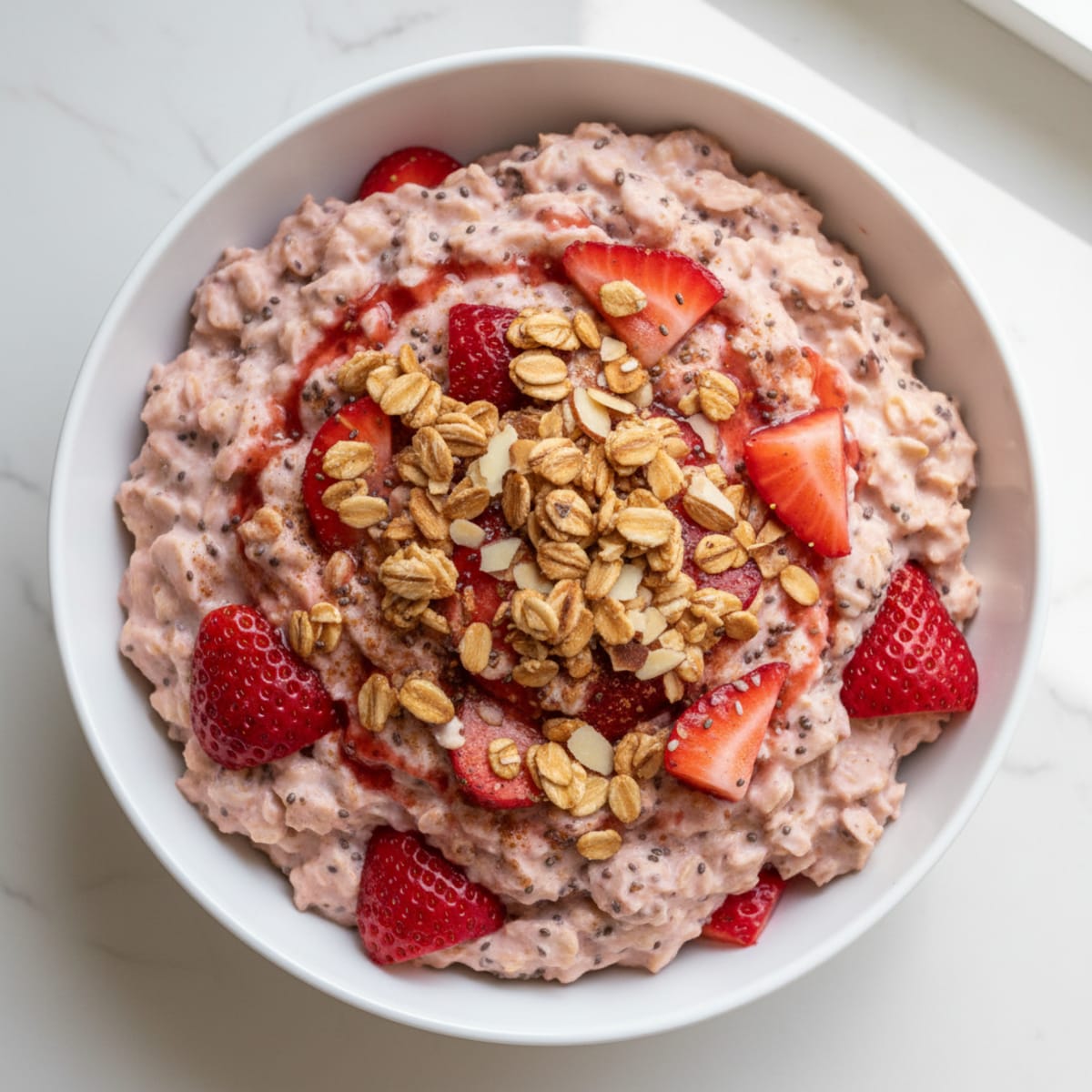 High-Protein Strawberry Overnight Oats