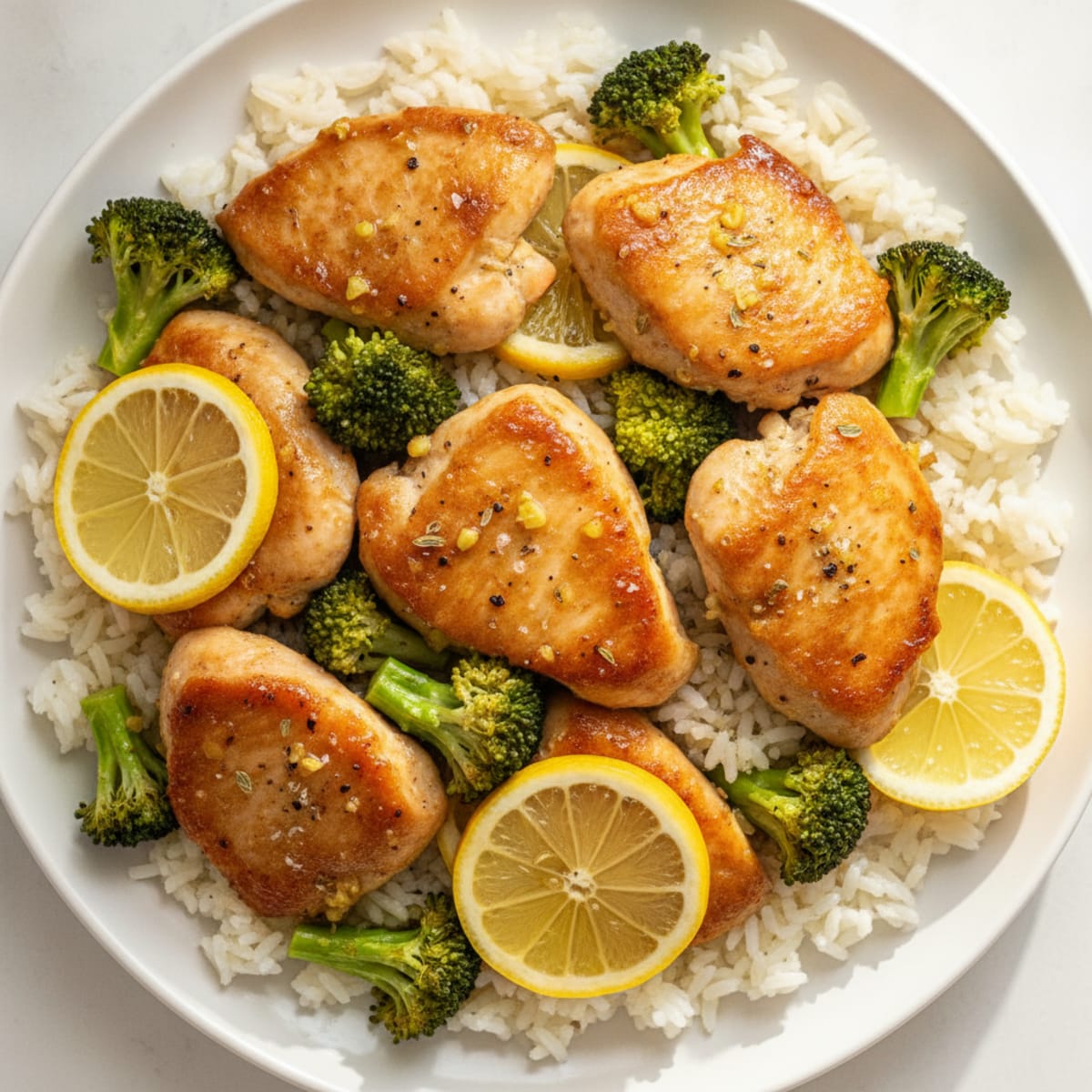 Sheet Pan Lemon Herb Chicken Thighs with Rice
