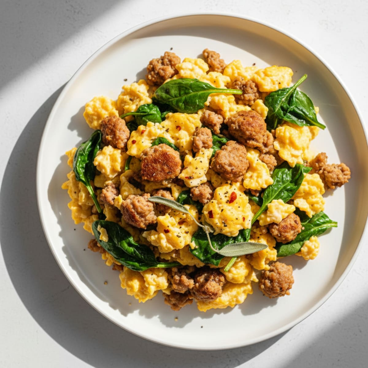 Scrambled Eggs with Savory Sausage