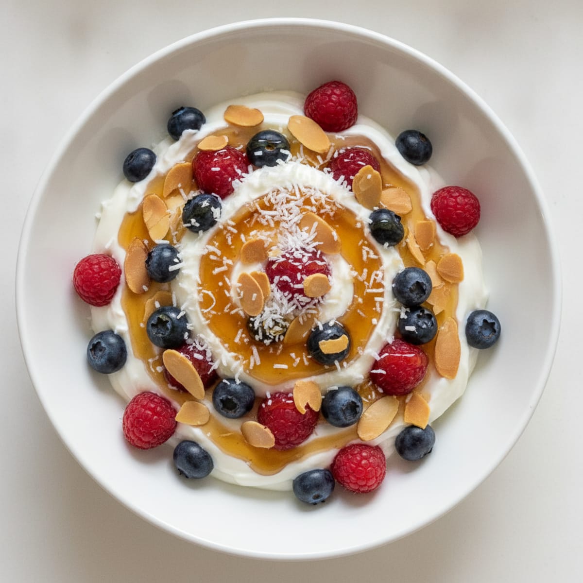Creamy Greek Yogurt Parfait with Mixed Berries and Almonds