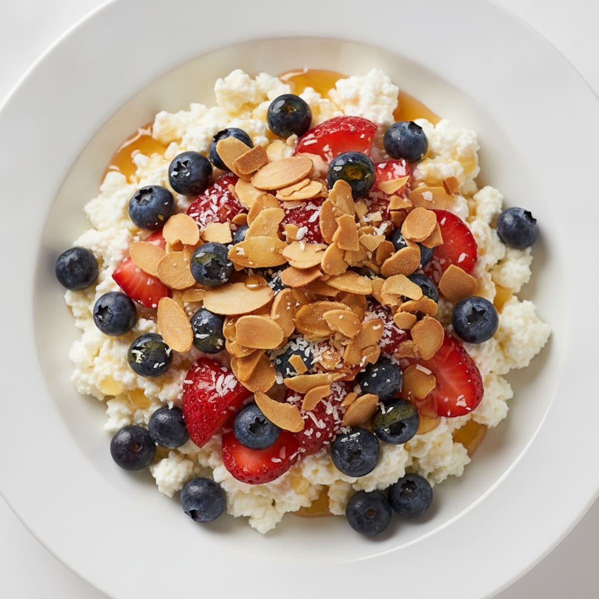 Cottage Cheese Berry Parfait with Toasted Almonds