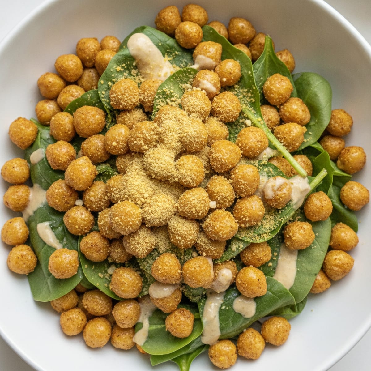 Crispy Chickpea Salad with Lemon-Tahini Dressing