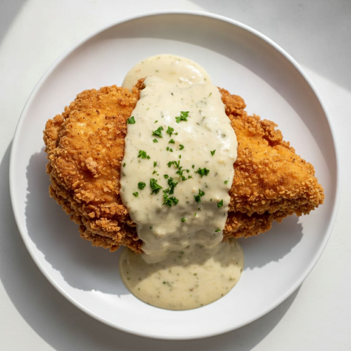 Crispy Buttermilk Fried Chicken with Creamy Gravy