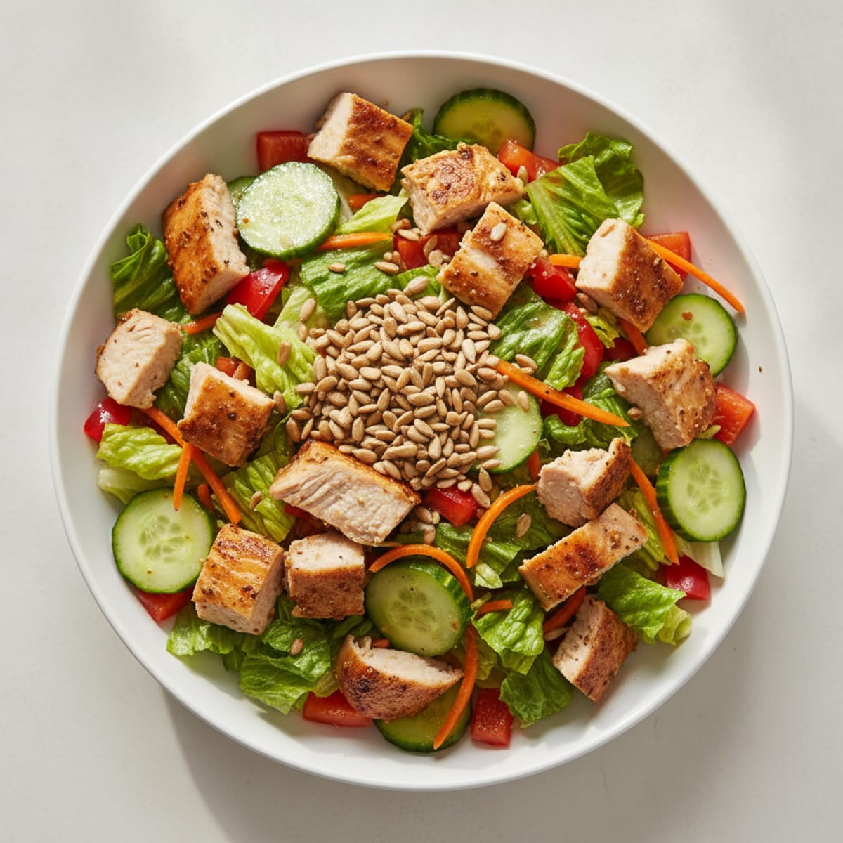 Chopped Turkey Salad with Crunchy Vegetables and Light Vinaigrette