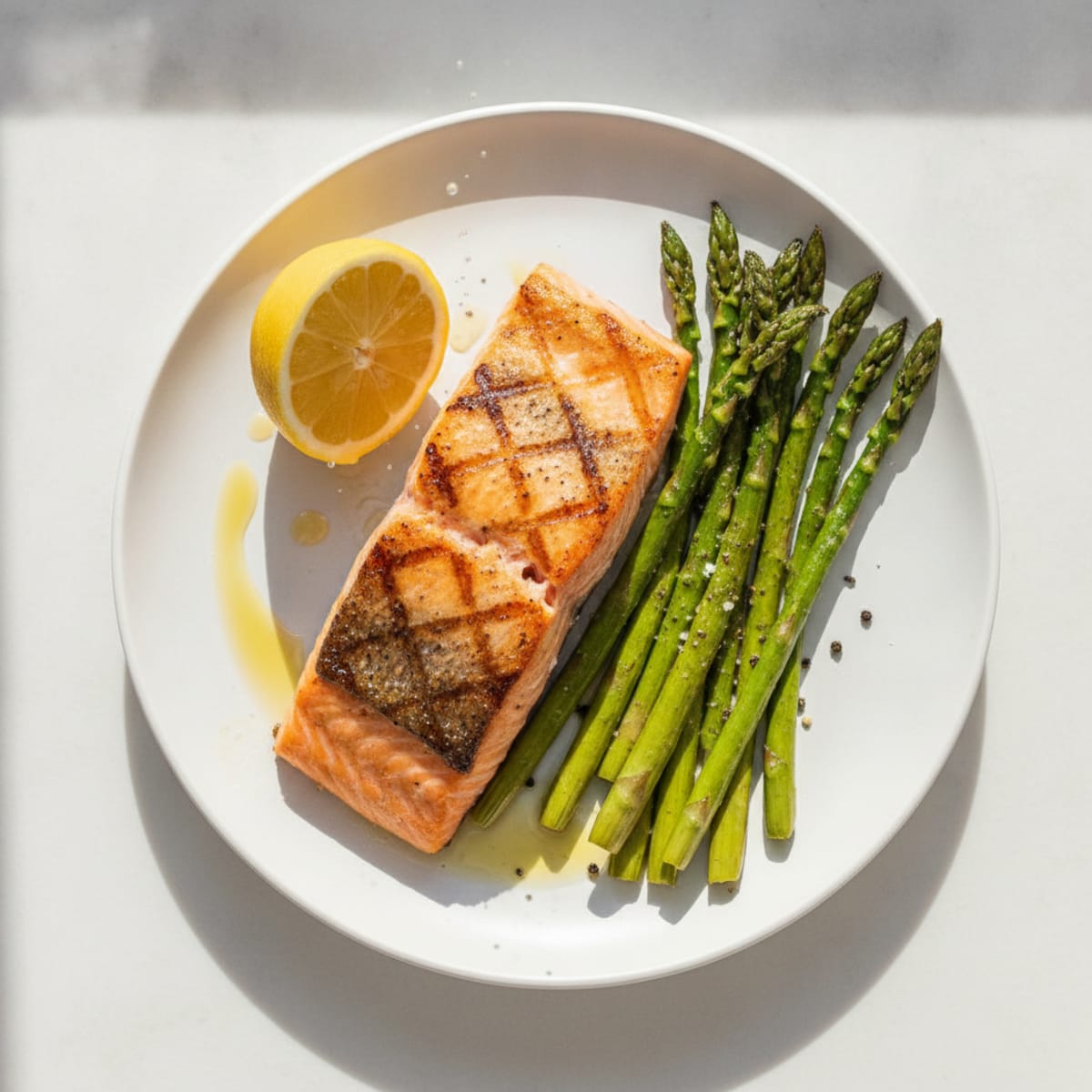 Pan-Seared Salmon with Roasted Asparagus