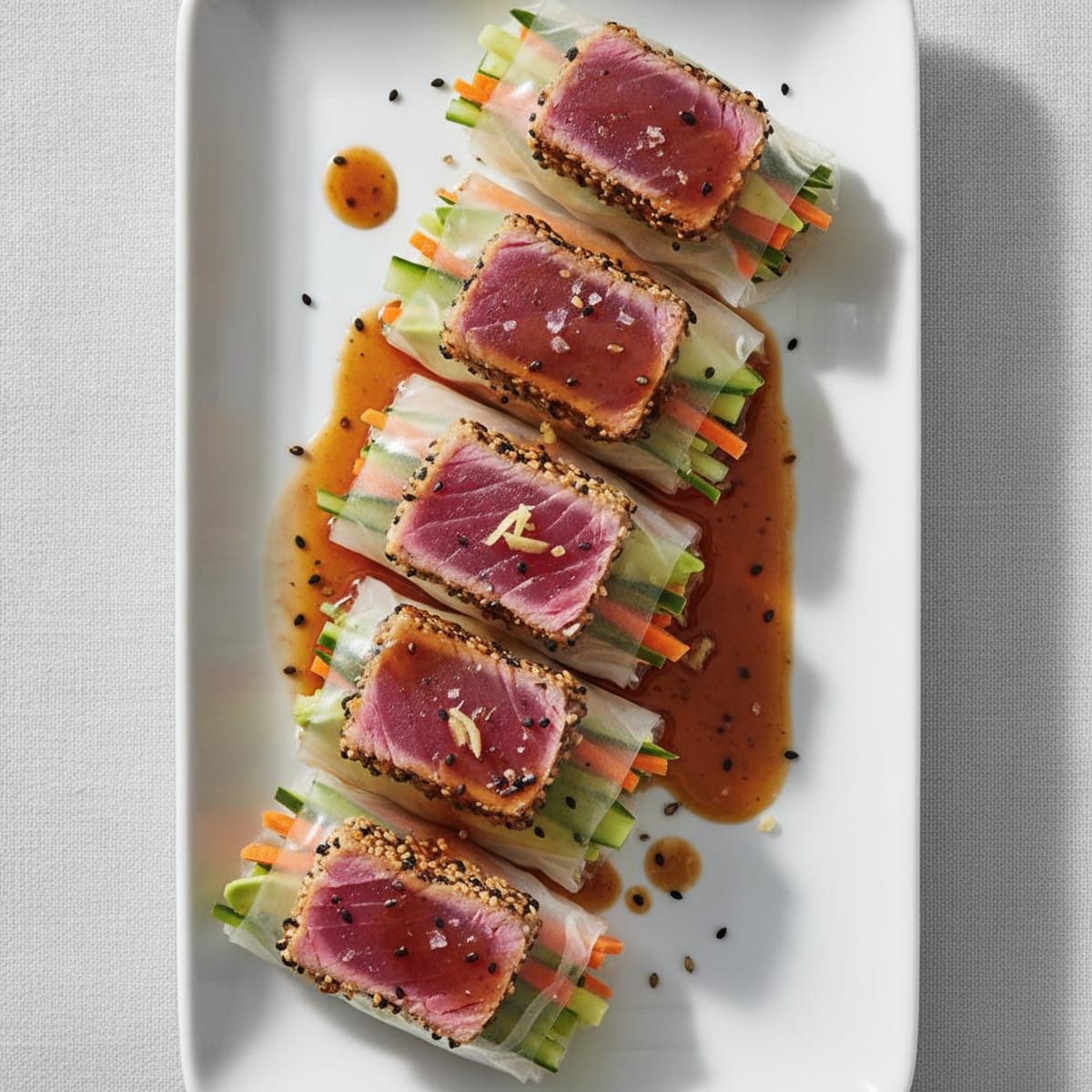 Seared Tuna Rice Paper Rolls