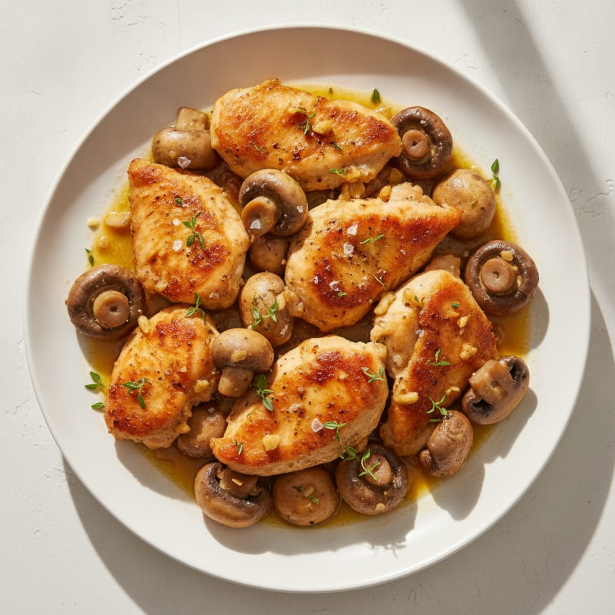 Roasted Garlic Butter Chicken and Mushrooms