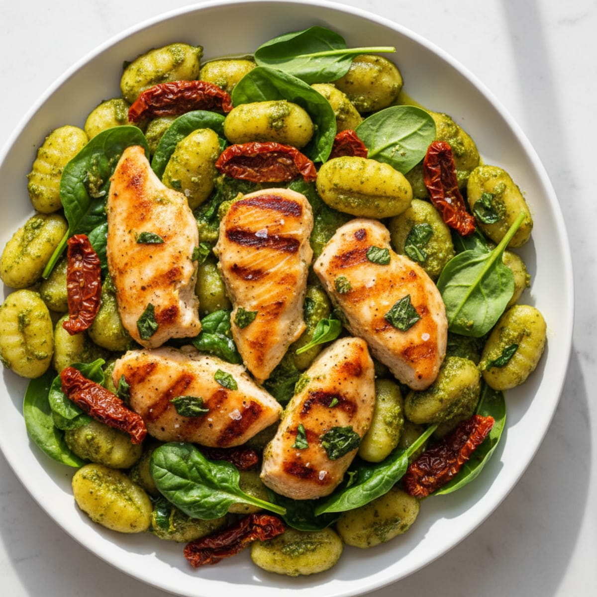 Gnocchi with Pesto and Sun-Dried Tomatoes