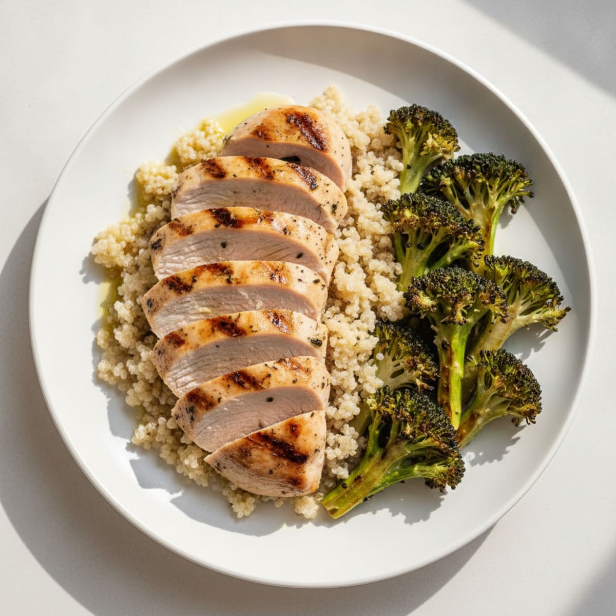 Grilled Turkey Breast with Quinoa and Roasted Broccoli