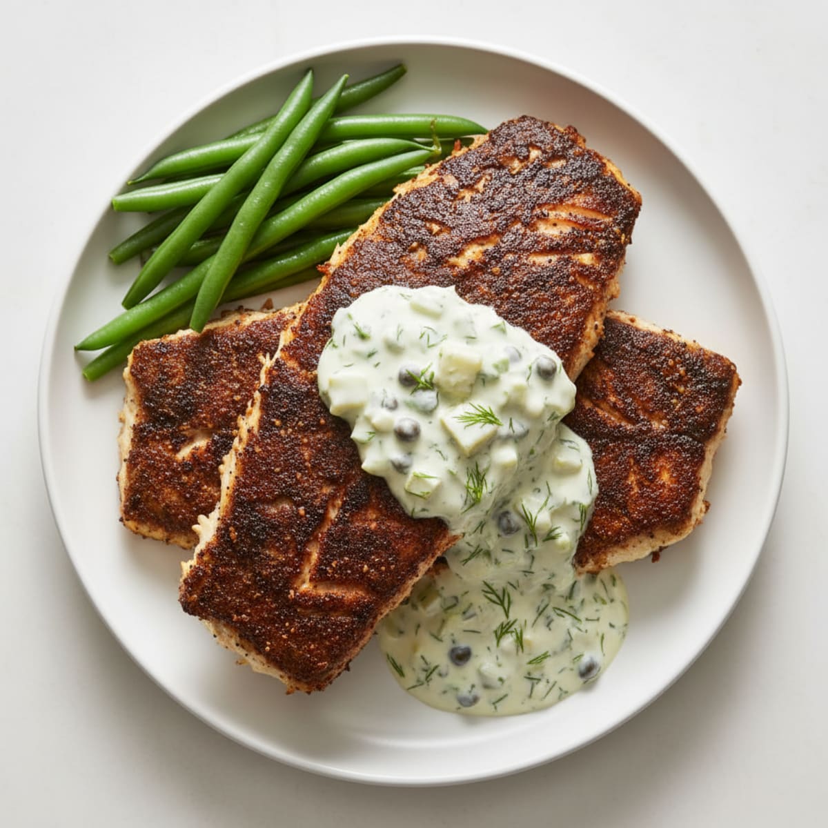 Blackened Catfish with Tartar Sauce