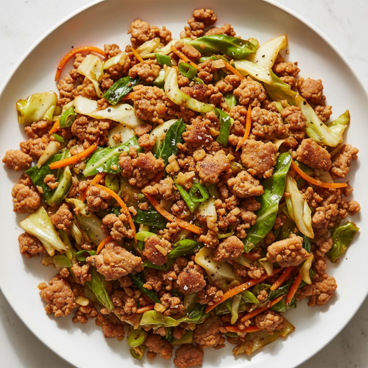 Savory Ground Pork and Cabbage Stir-Fry