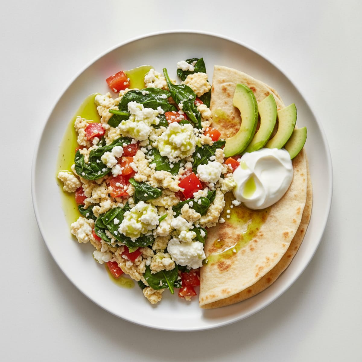 Egg White Vegetable Scramble with Cottage Cheese