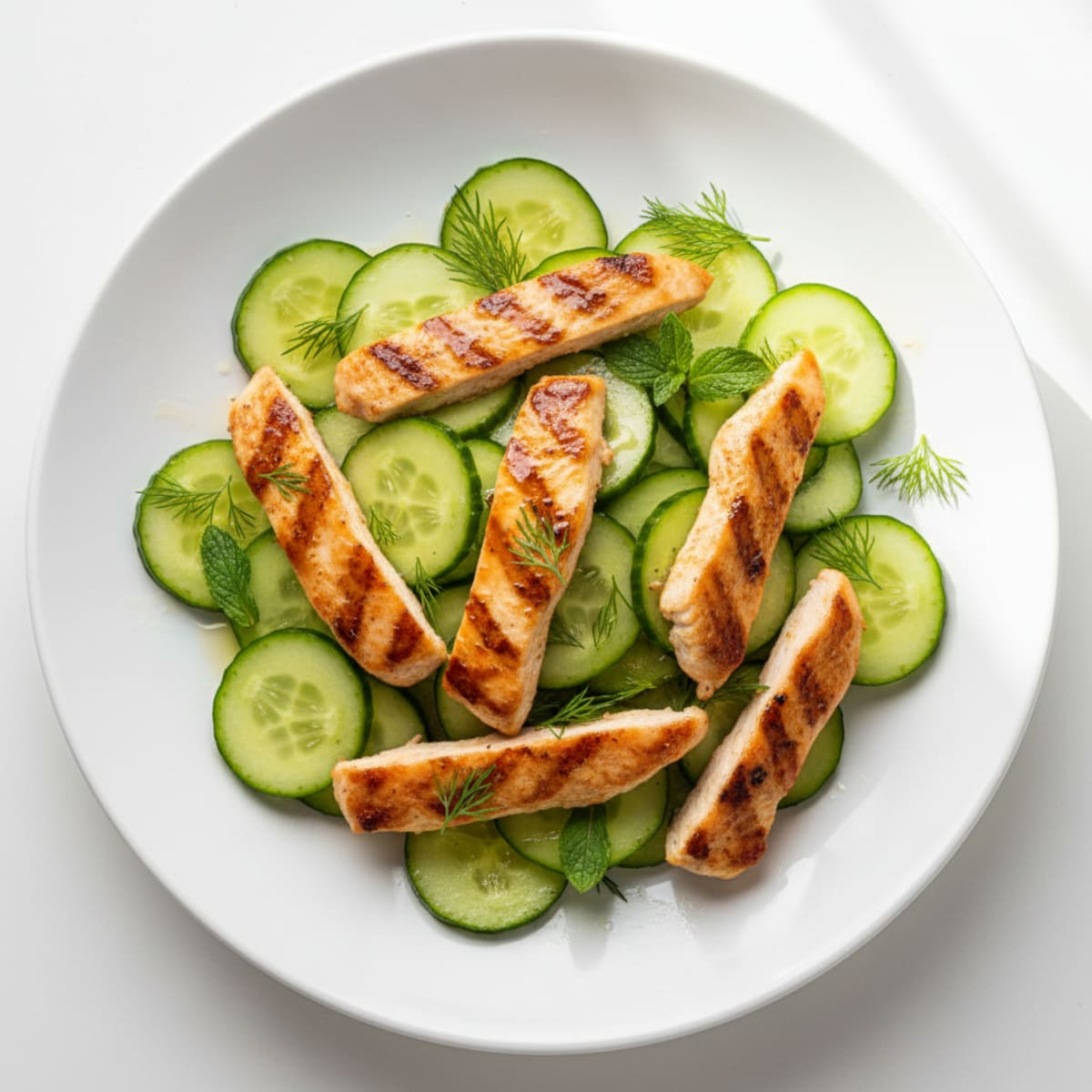 Grilled Chicken and Cucumber Salad