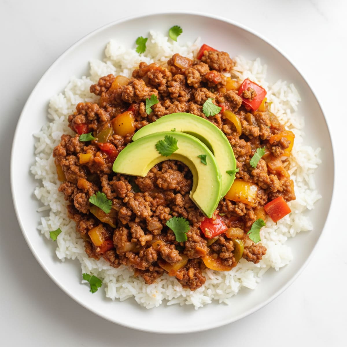 Mexican-Style Ground Beef and Pepper Skillet