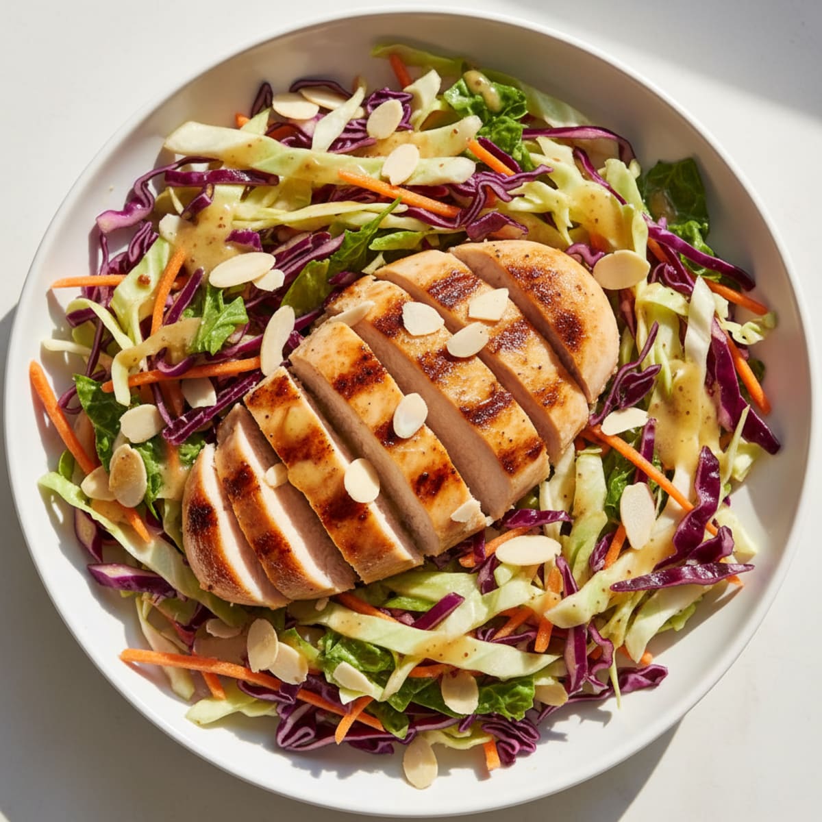 Grilled Chicken Breast with Crunchy Cabbage Slaw